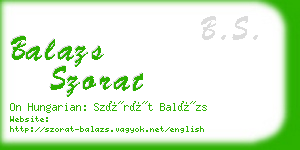 balazs szorat business card